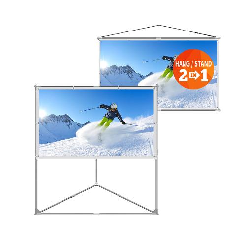 2-in-1 Portable Projector Screen Black (2 sizes)